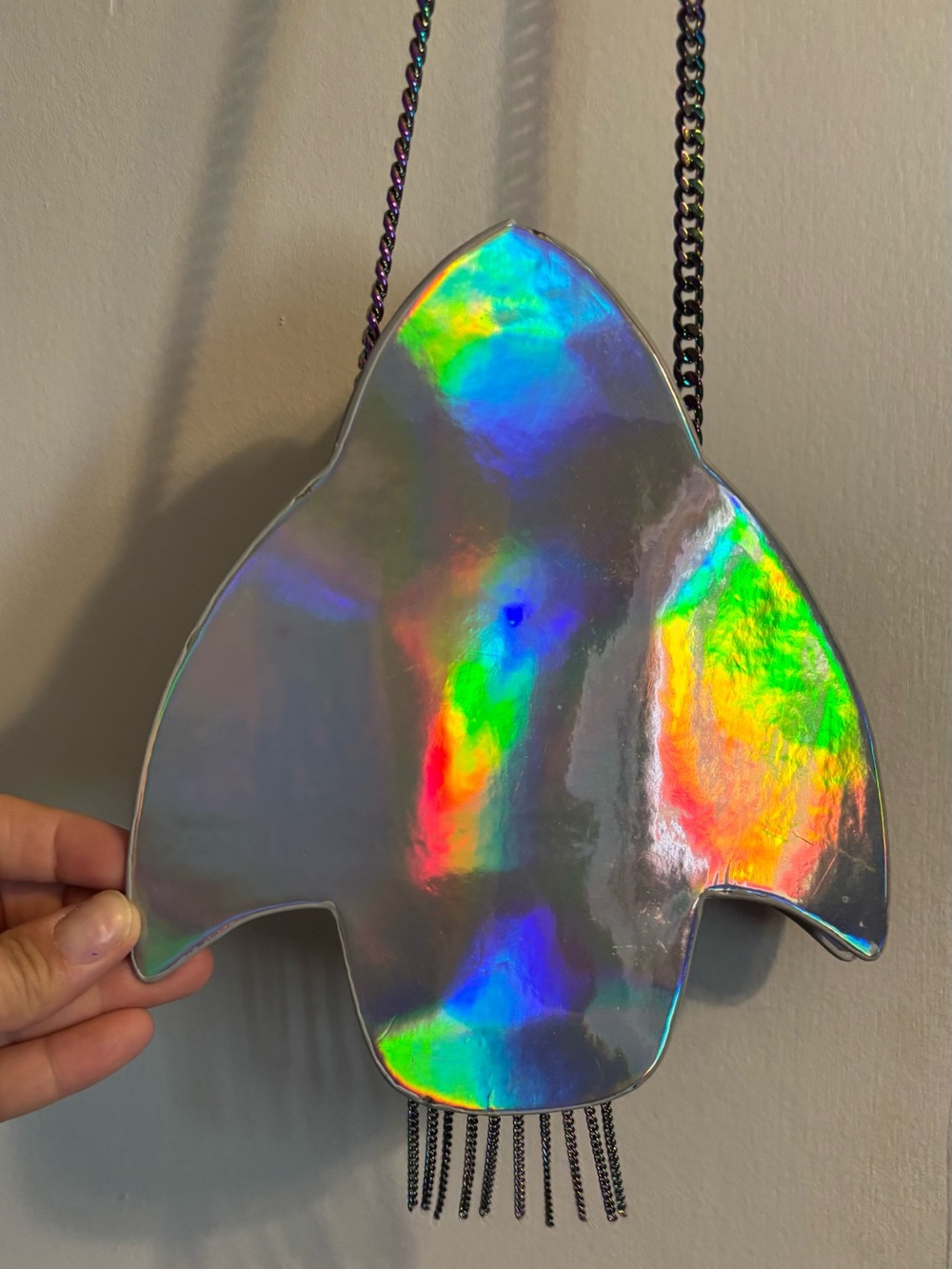 Holographic Rocket Heart Crossbody Bag - Picture 2 of 9